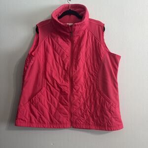 Columbia quilted light weight vest pockets full zip Pink Womens 3X